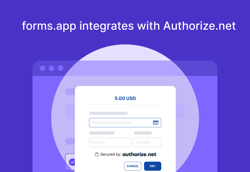 forms.app Now Supports Authorize.net for In-Form Payments